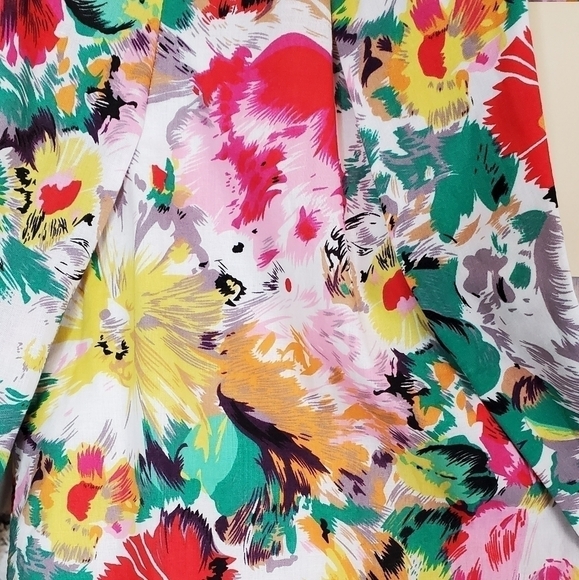 BRIGHT Floral 100% Cotton Lightweight Blazer in Size Small from Anthropo… - Picture 2 of 9